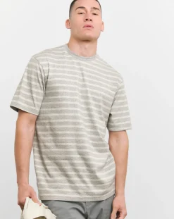 Jacamo Relaxed Fit Textured Stripe T-Shirt