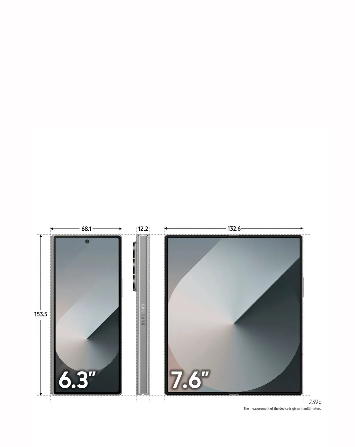SAMSUNG Galaxy Z Fold6 256GB 5G - Shadow - Galaxy AI + FREE GIFT