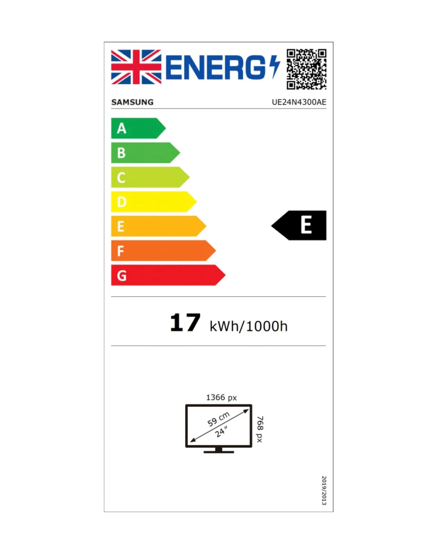 SAMSUNG 24in UE24N4300 Smart HD Ready TV