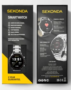 SEKONDA Active Plus 45mm Stainless Steel Smart Watch