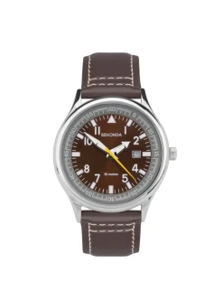 SEKONDA Fly Mens Leather Strap Watch