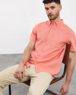 Jacamo Short Sleeve Linen Blend Shirt