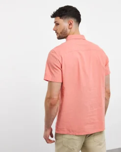Jacamo Short Sleeve Linen Blend Shirt