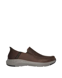 SKECHERS Parson Moc Toe Leather Slip Ins