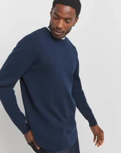 Jacamo Soft Touch Navy Crew Neck Jumper with Ecovero