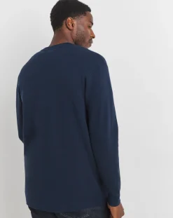 Jacamo Soft Touch Navy Crew Neck Jumper with Ecovero