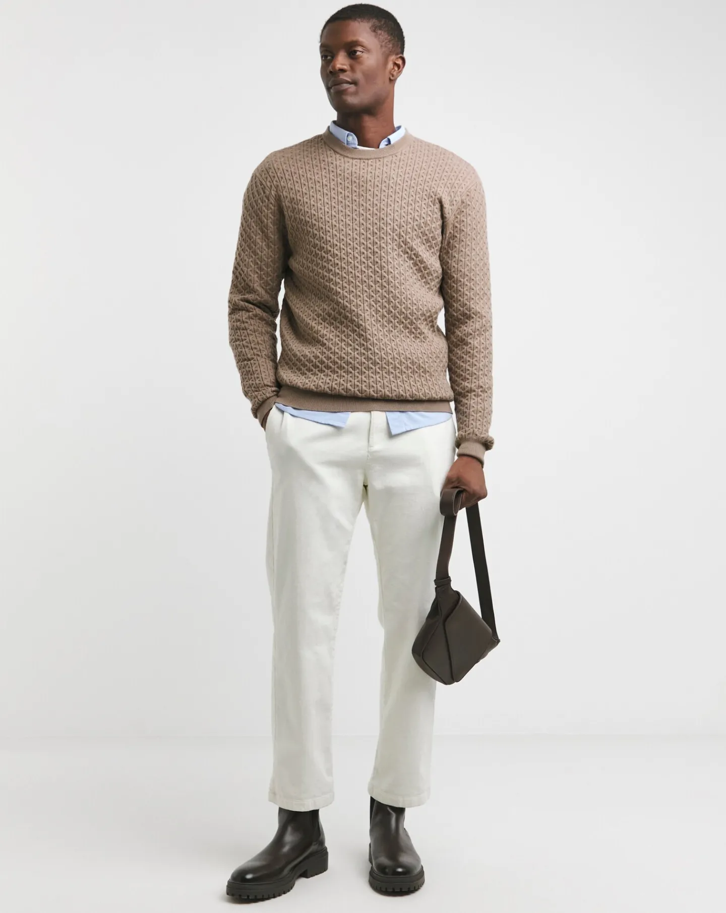 Jacamo Soft Touch Cable Crew Neck Jumper with Ecovero