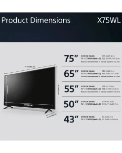 Sony Bravia KD50X75WLPU 50in Smart 4K Ultra HDR LED TV with Google TV