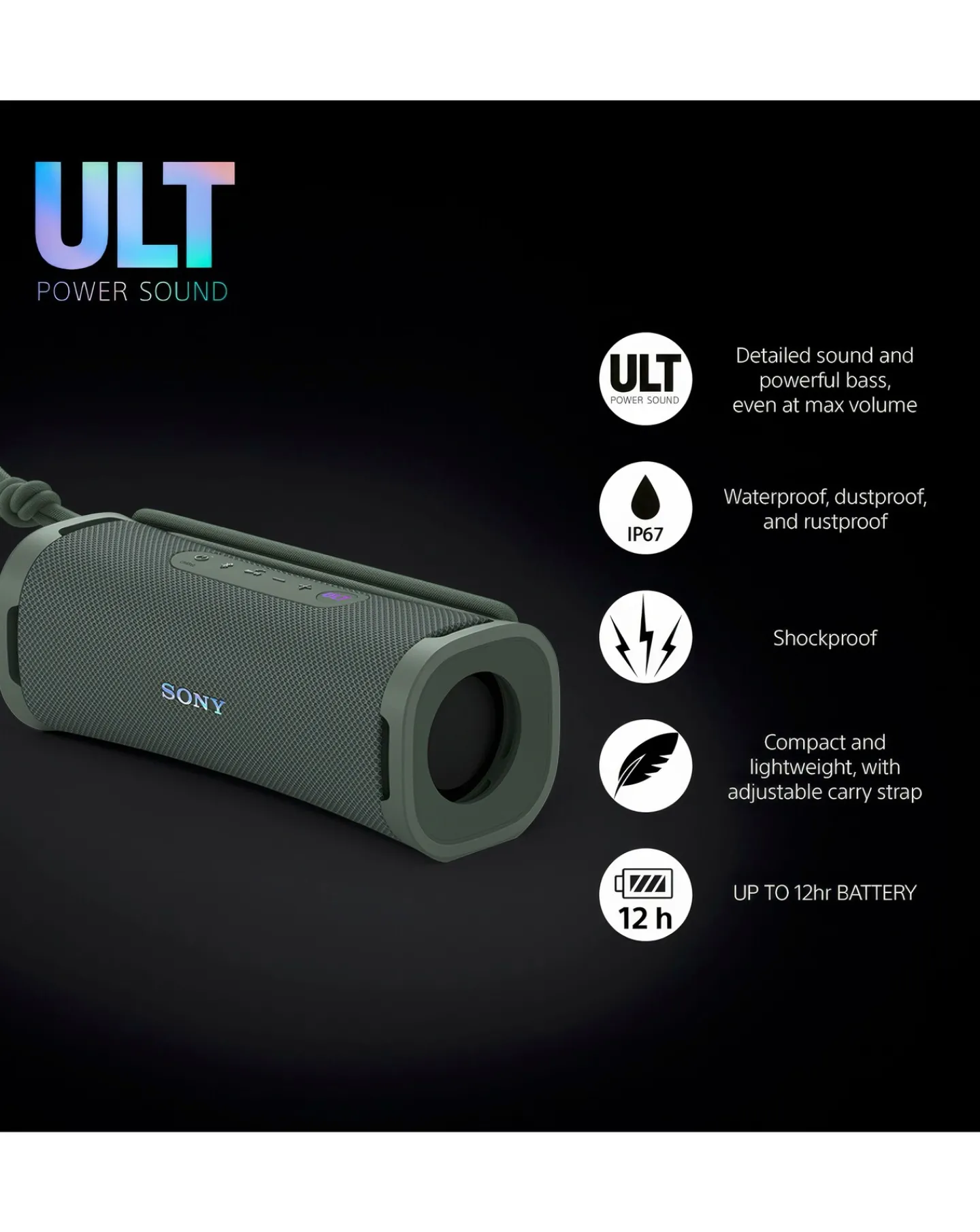 Sony ULT FIELD 1 Portable Wireless Speaker - Forest Grey