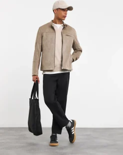 Jacamo Faux Suede Racer Jacket