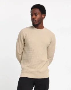 Jacamo Grid Textured Knitted Crew Neck Jumper