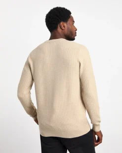 Jacamo Grid Textured Knitted Crew Neck Jumper