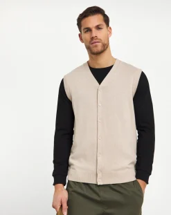 Jacamo Knitted Button Up Sweater Vest