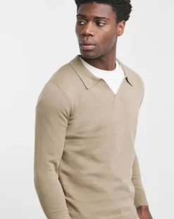 Jacamo Revere Collar Long Sleeve Polo