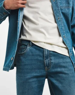 Jacamo Straight Fit Stretch Jeans Mid Wash