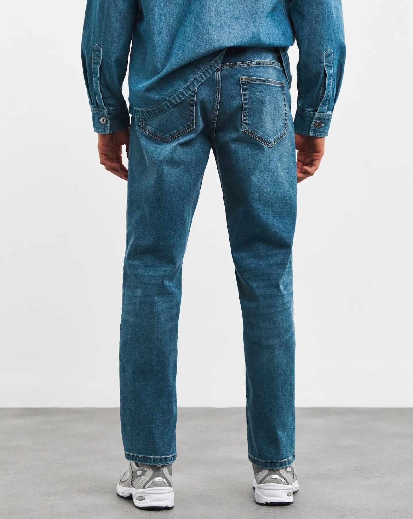 Jacamo Straight Fit Stretch Jeans Mid Wash