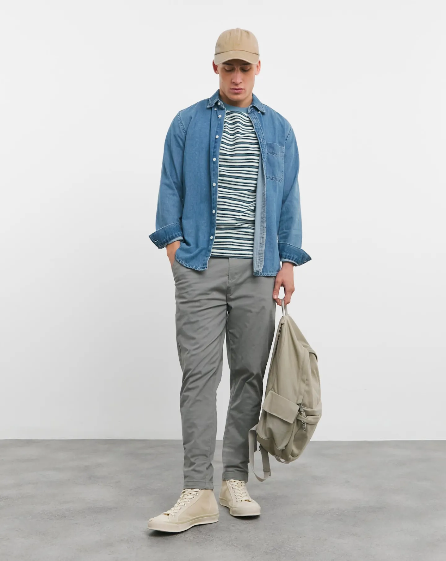 Jacamo Stripe Towelling T-Shirt