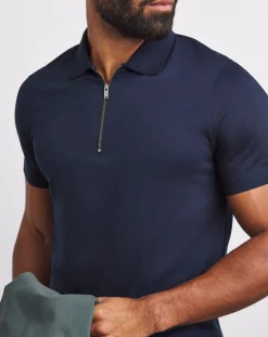 Jacamo Supima Zip Neck Polo