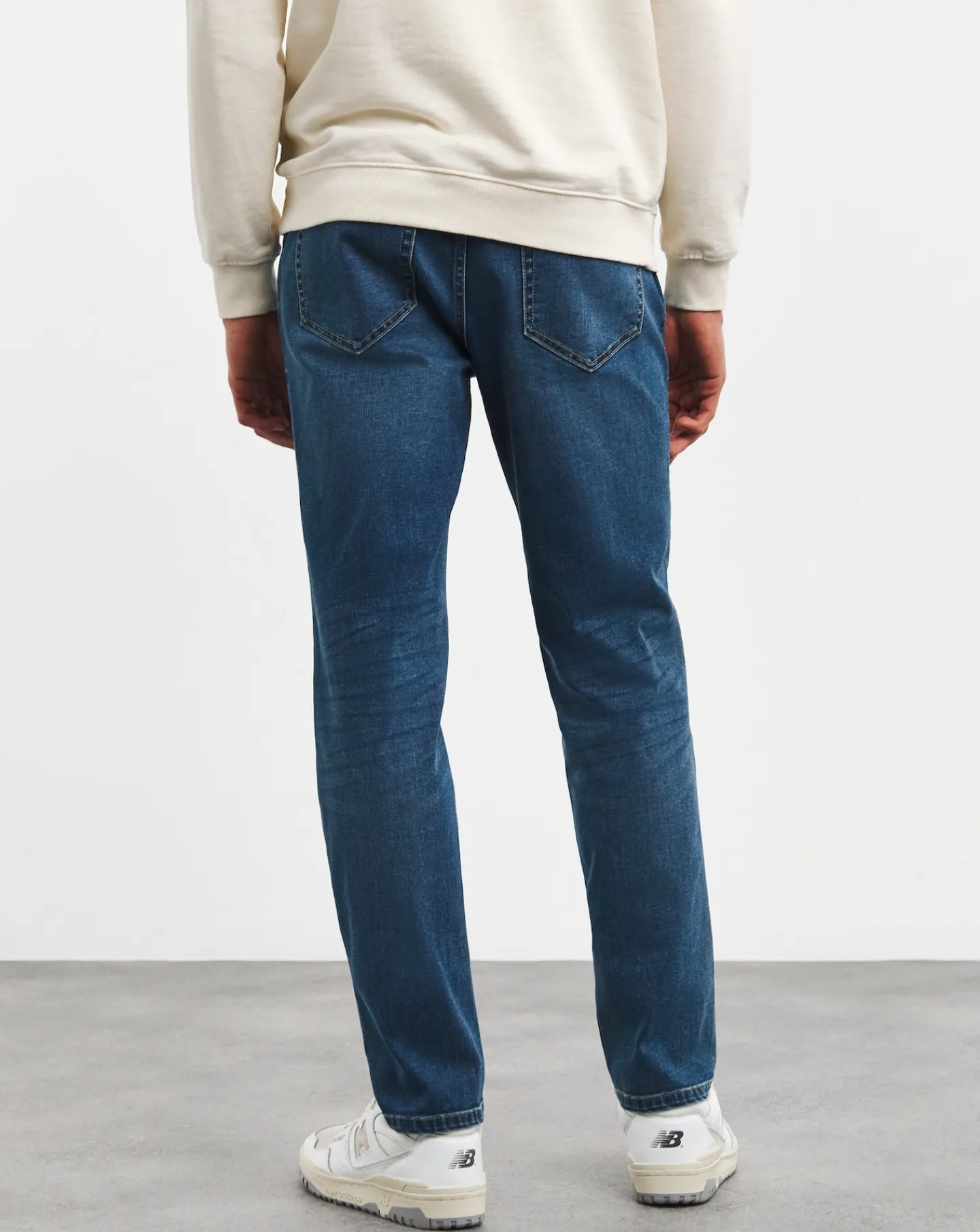 Jacamo Tapered Fit Stretch Jeans Mid Wash