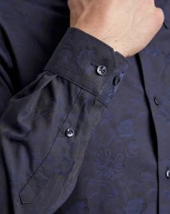 Ted Baker Floral Jacquard Slim Fit Shirt