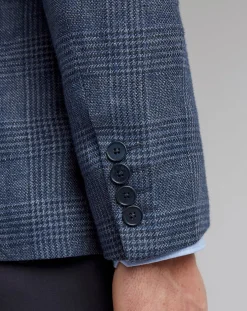 Ted Baker Slim Fit Linen Blend Check Jacket Reg