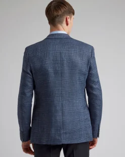 Ted Baker Slim Fit Linen Blend Check Jacket Reg