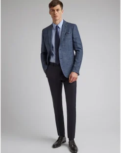 Ted Baker Slim Fit Linen Blend Check Jacket Reg