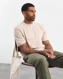 Jacamo Textured Marl Relaxed Fit Pocket T-Shirt Long