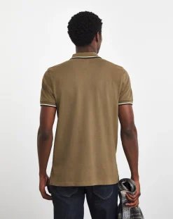 Jacamo Tipped Pique Polo Long