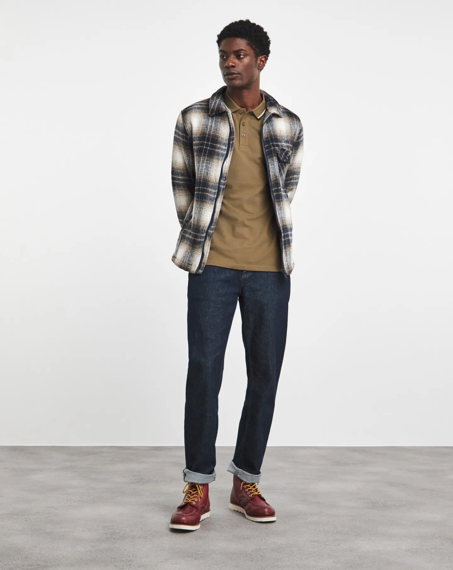 Jacamo Tipped Pique Polo Long