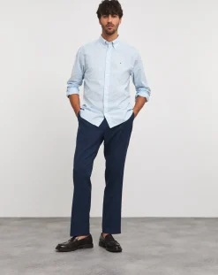 Tommy Hilfiger Blue Stripe Soft Flex Long Sleeve Shirt