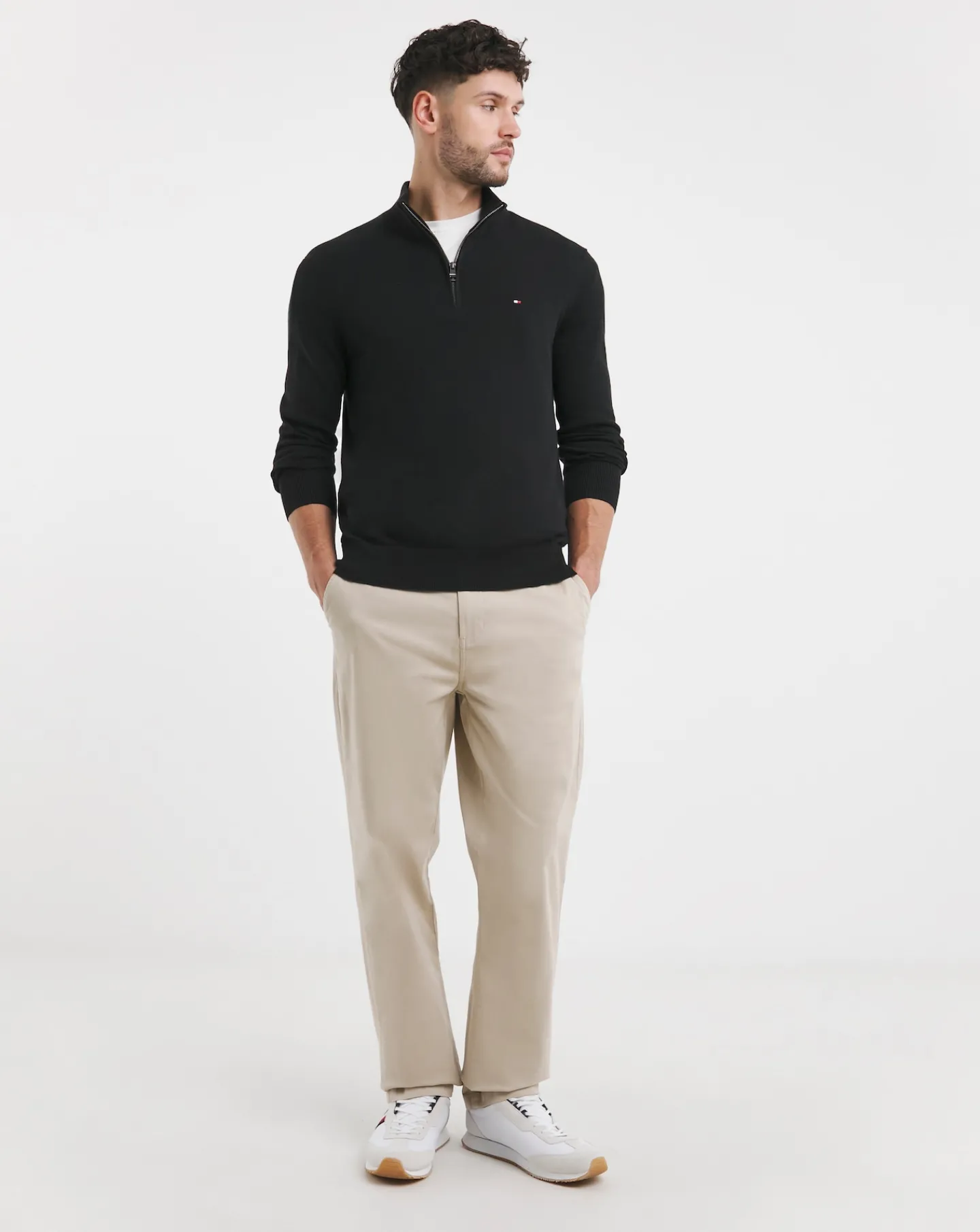 Tommy Hilfiger Cotton Cashmere Quarter Zip Jumper