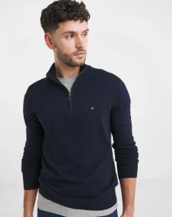 Tommy Hilfiger Cotton Cashmere Quarter Zip Jumper