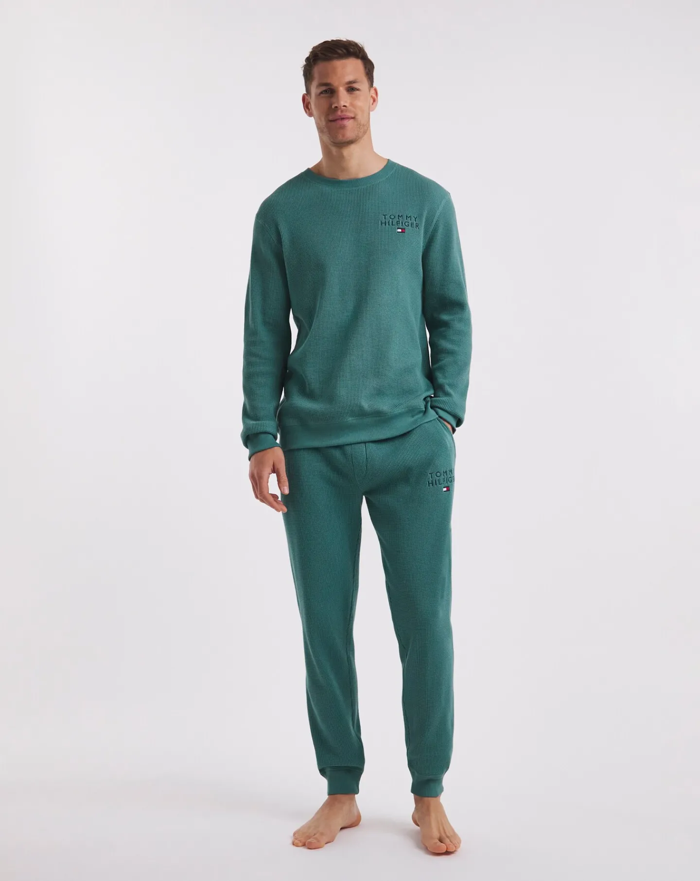 Tommy Hilfiger Green Waffle Lounge Pant