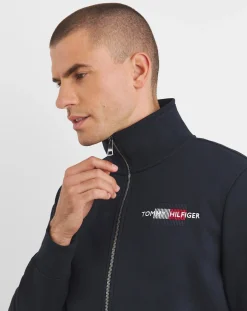 Tommy Hilfiger Flag Embroidered Full Zip Sweatshirt