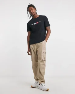 Tommy Hilfiger Flag Logo Embroidered T-Shirt