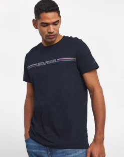Tommy Hilfiger Stripe Chest Logo T-Shirt