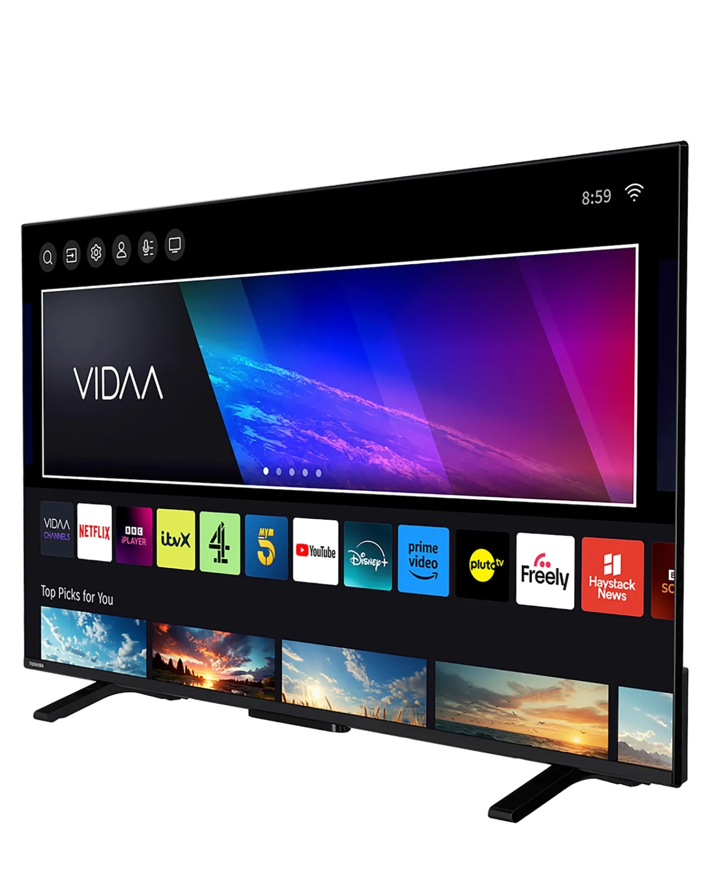 Toshiba 55UV2F53DBU 55in Smart TV 4K UHD HDR LCD Freely TV with Amazon Alexa