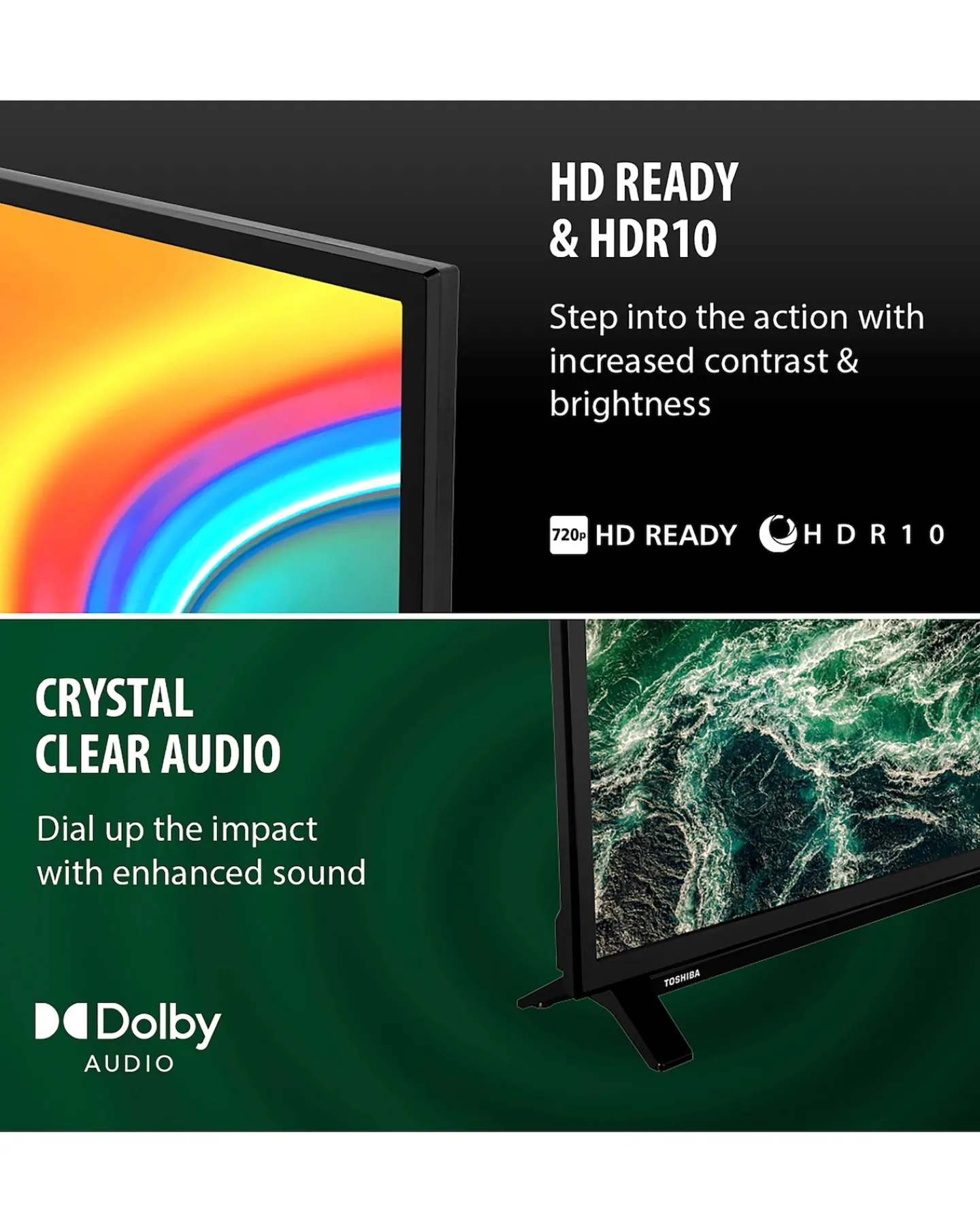 Toshiba 24WF2F53DB 24in Smart VIDAA HD Ready TV with VIDAA Voice