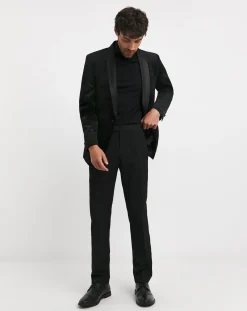 Jacamo Velvet Satin Lapel Blazer Regular