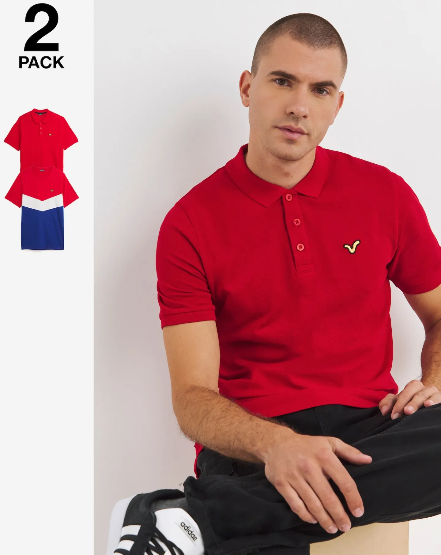 Voi Storm 2 Pack T-Shirt and Polo Long Length