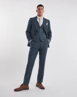 William Hunt Flannel Check Suit Trouser