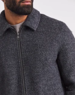 Jacamo Wool Boucle Relaxed Varsity Jacket