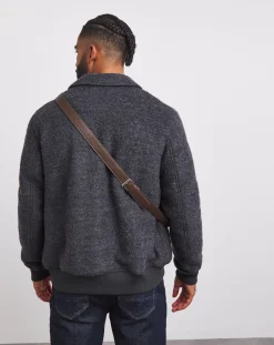 Jacamo Wool Boucle Relaxed Varsity Jacket