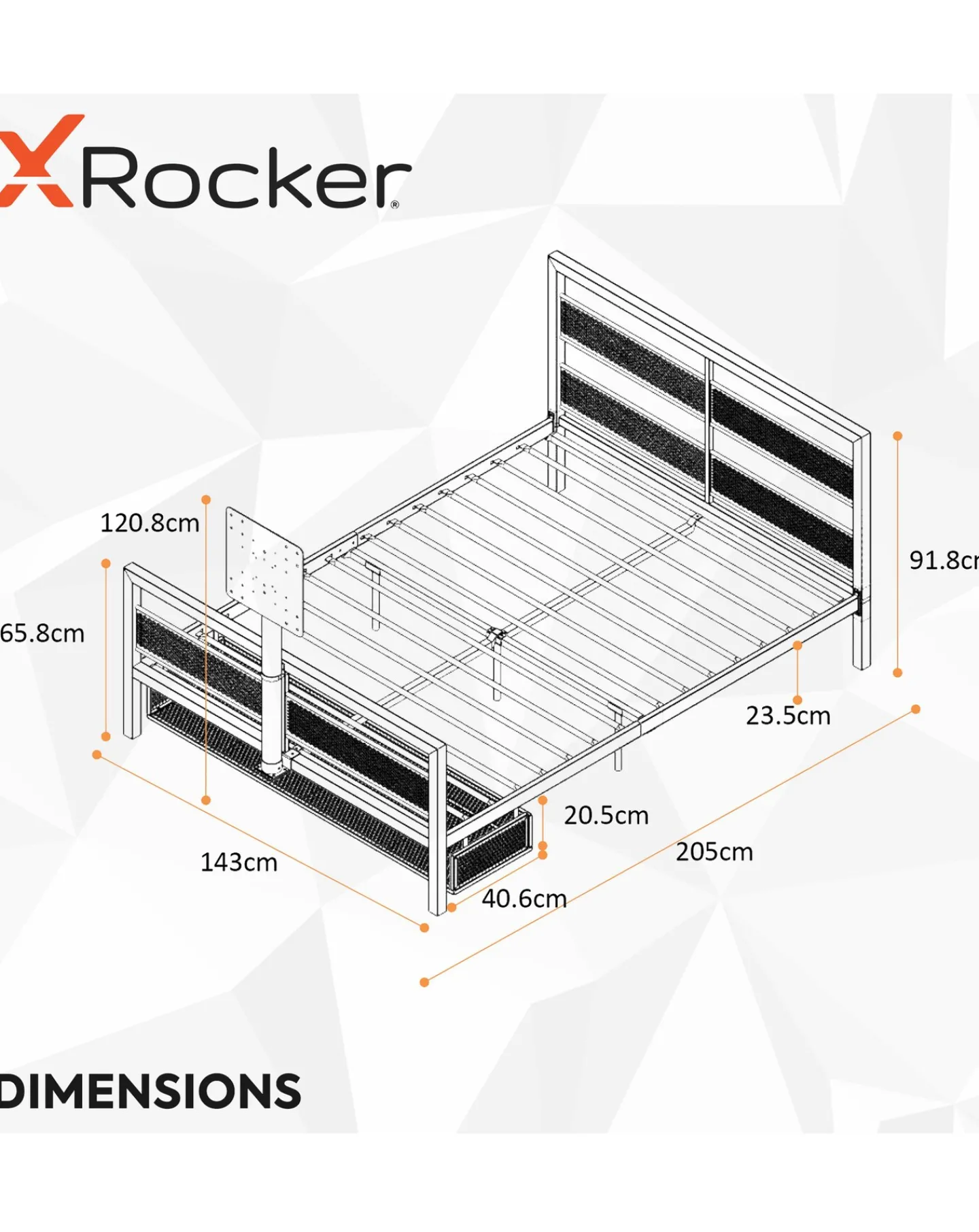 X Rocker Base Camp Double Bed with Vesa Mount Bracket