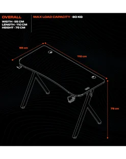 X Rocker Lumio Compact Gaming Desk with 3-Sided App-Controlled LED Lighting