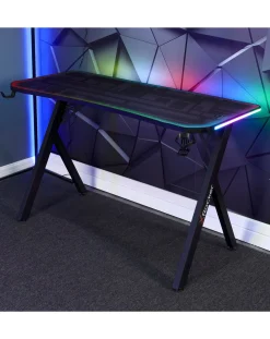 X Rocker Lumio Compact Gaming Desk with 3-Sided App-Controlled LED Lighting
